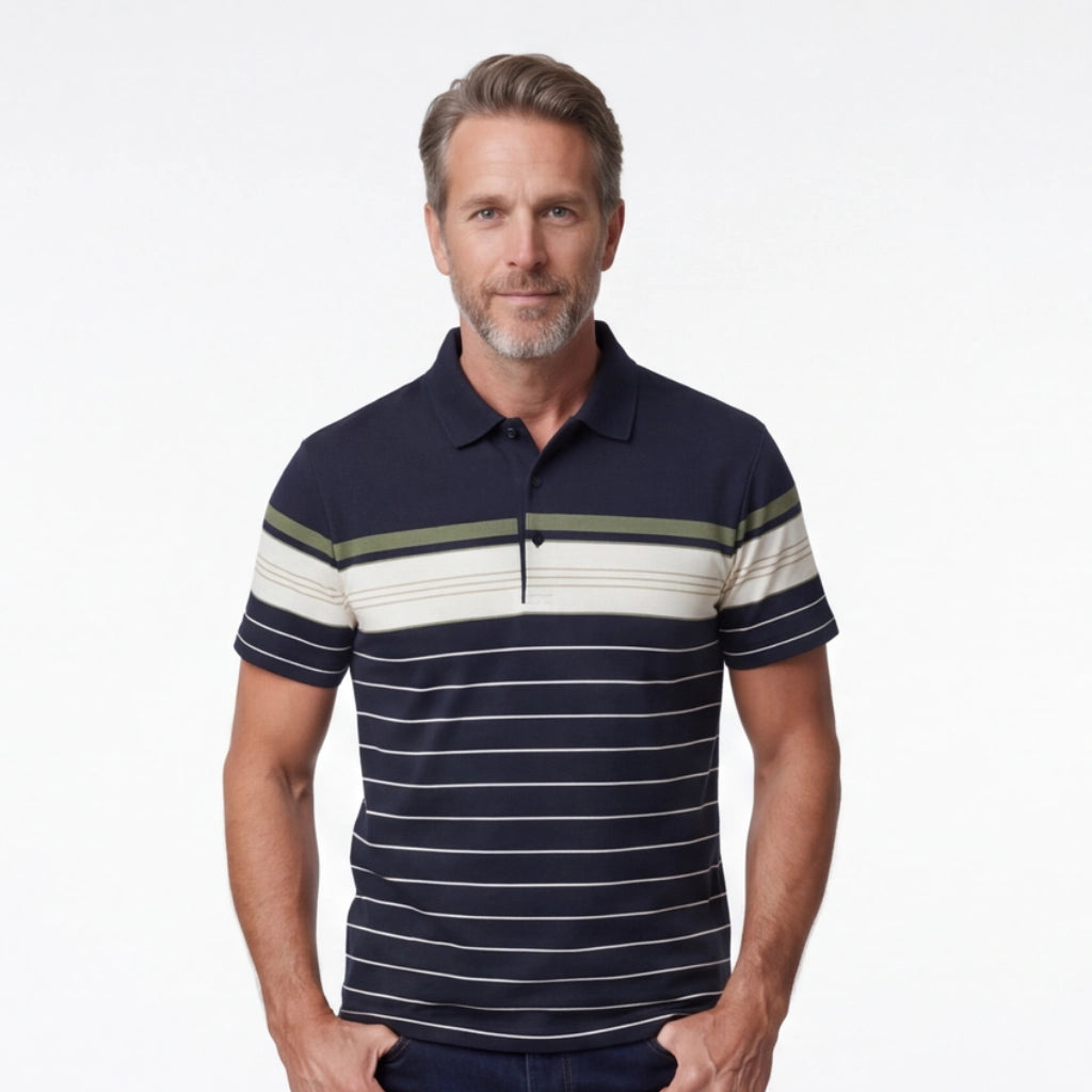 Harrison Striped Cotton Polo