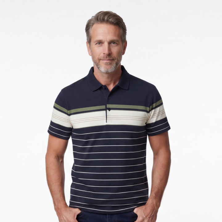 Harrison Striped Cotton Polo