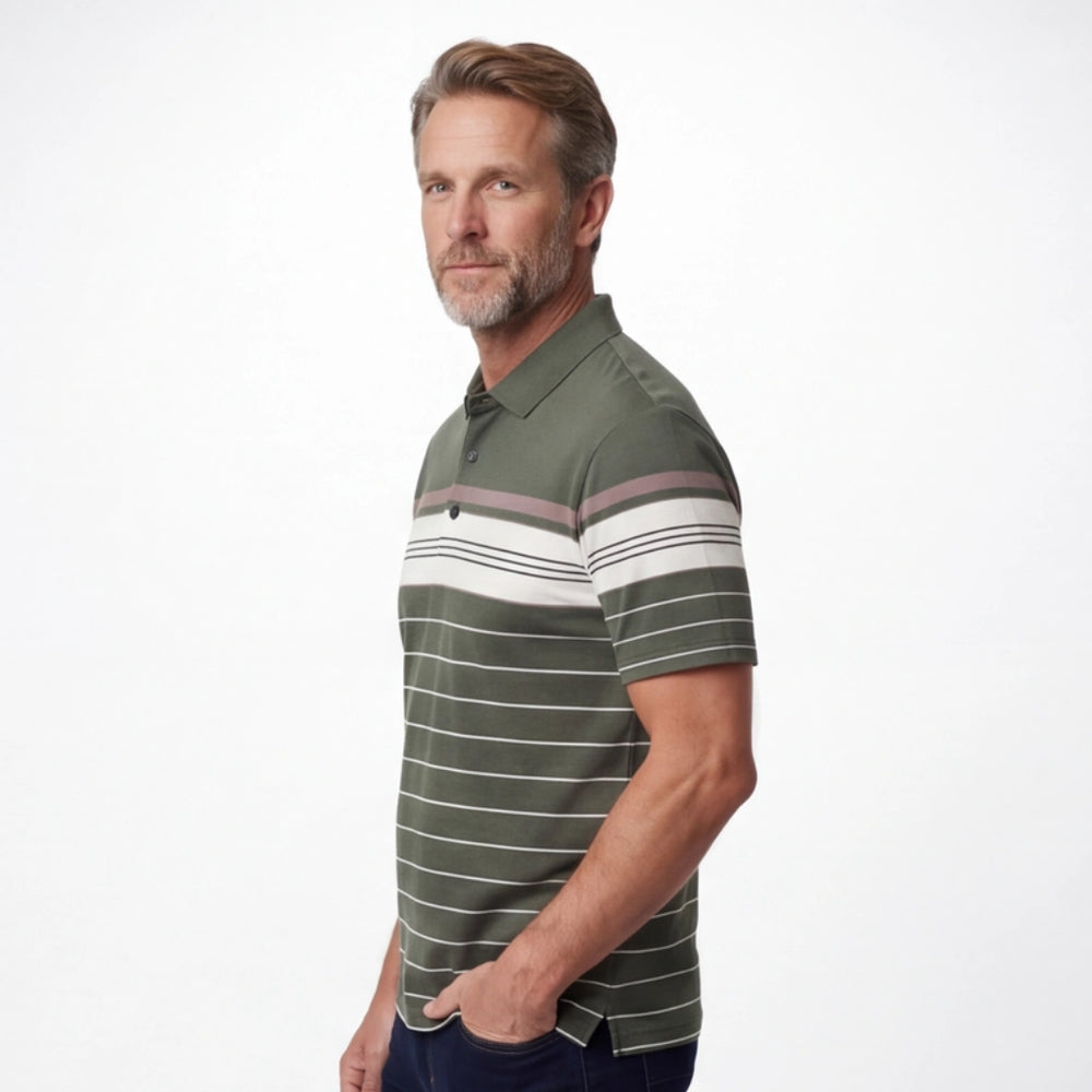 Harrison Striped Cotton Polo
