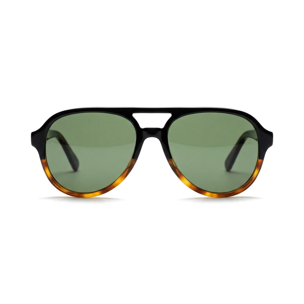 C5 Matte Black & Tortoise/G15 Lens Moseot Archer Aviator Shades 2