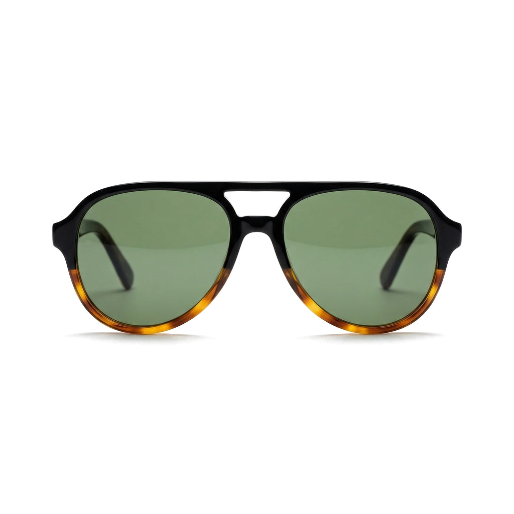 C5 Matte Black & Tortoise/G15 Lens Moseot Archer Aviator Shades 2