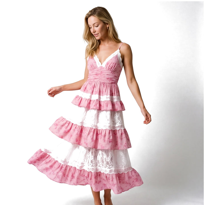 Pink Elara Cotton Floral Maxi 3