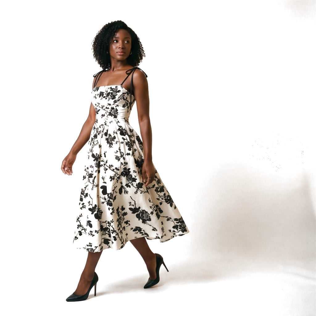 Black Elara Vance Floral Maxi Dress 1