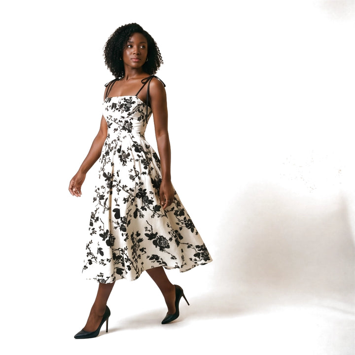 Black Elara Vance Floral Maxi Dress 1