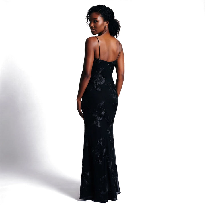 black Elara Floral Maxi Dress 2