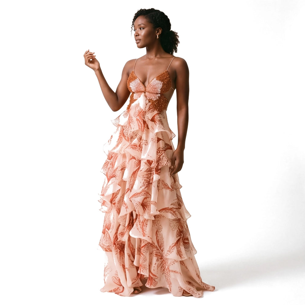 Multicolor Elara Tiered Ruffle Dress 2