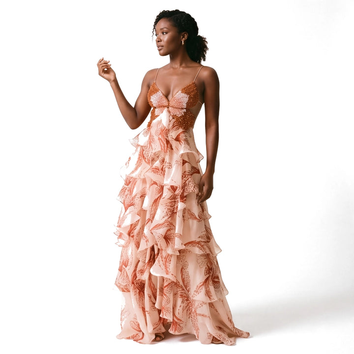 Multicolor Elara Tiered Ruffle Dress 2