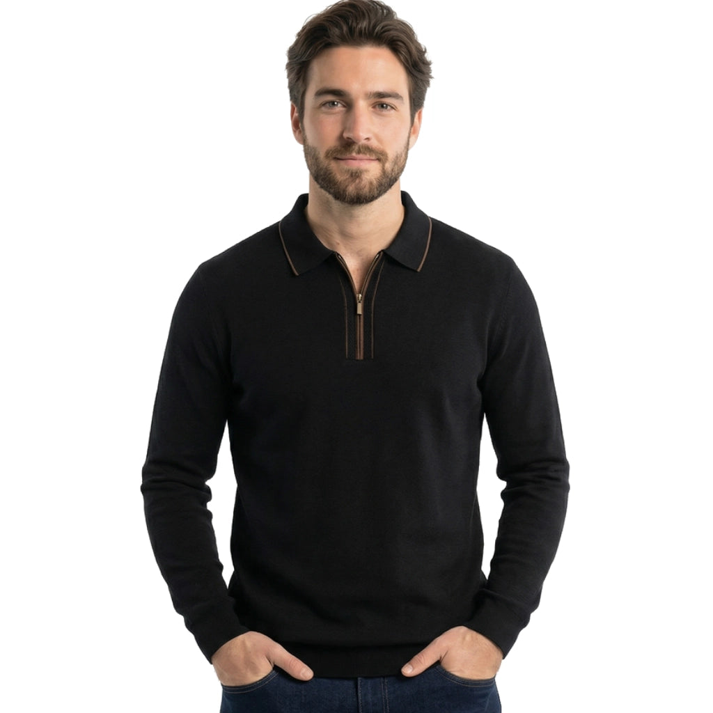 Alister Cotton Quarter-Zip Polo