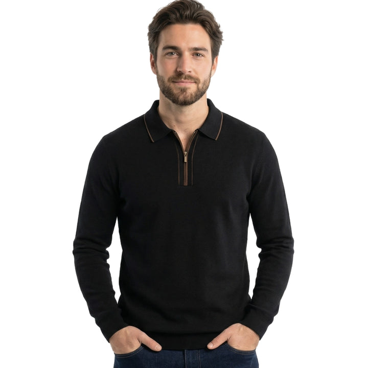 Alister Cotton Quarter-Zip Polo