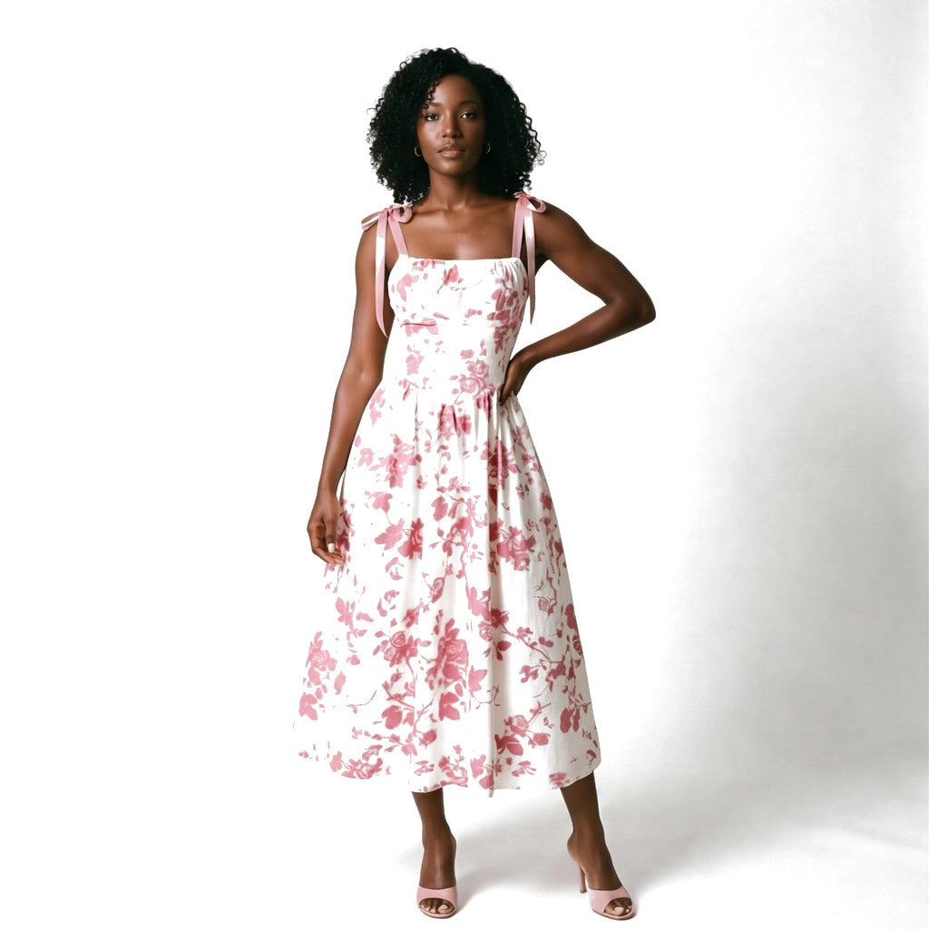 Peach Elara Vance Floral Maxi Dress 2