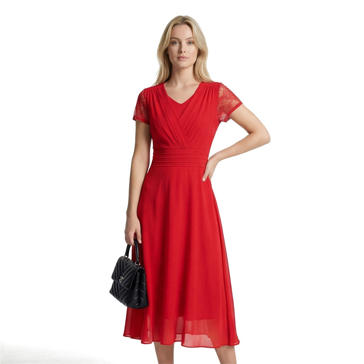 Red Chiasa Elara Chiffon Dress 1