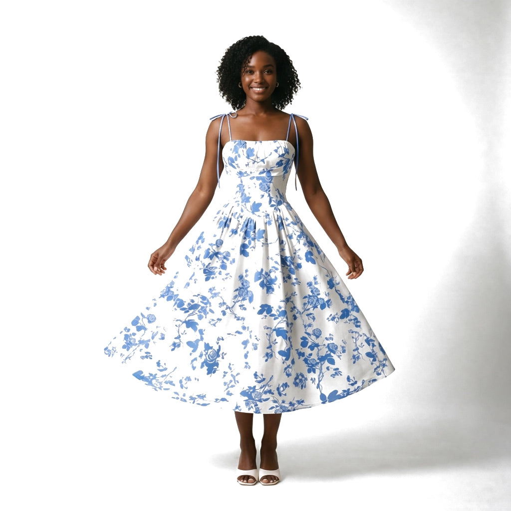 Blue Elara Vance Floral Maxi Dress 1