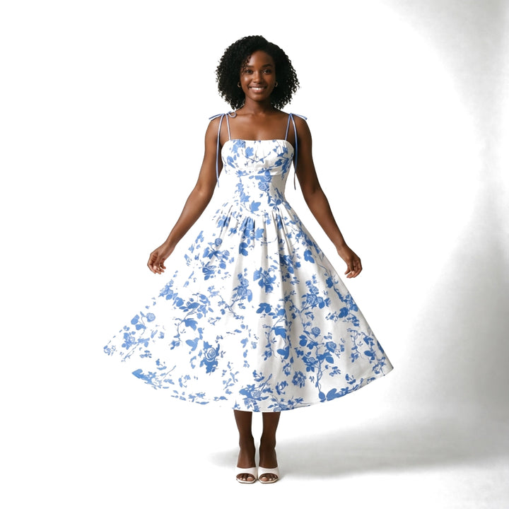 Blue Elara Vance Floral Maxi Dress 1