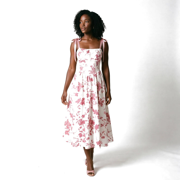 Peach Elara Vance Floral Maxi Dress 1