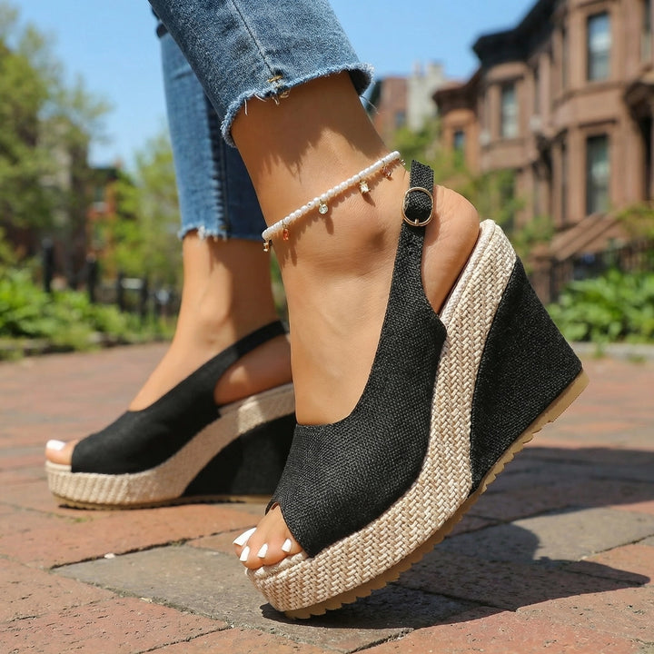 Sienna Canvas Wedge Sandals