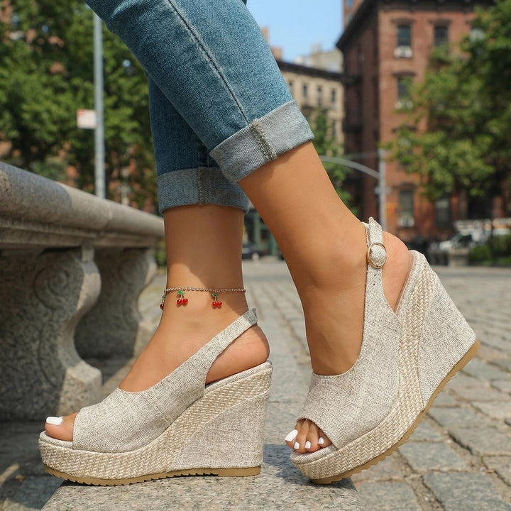 Sienna Canvas Wedge Sandals