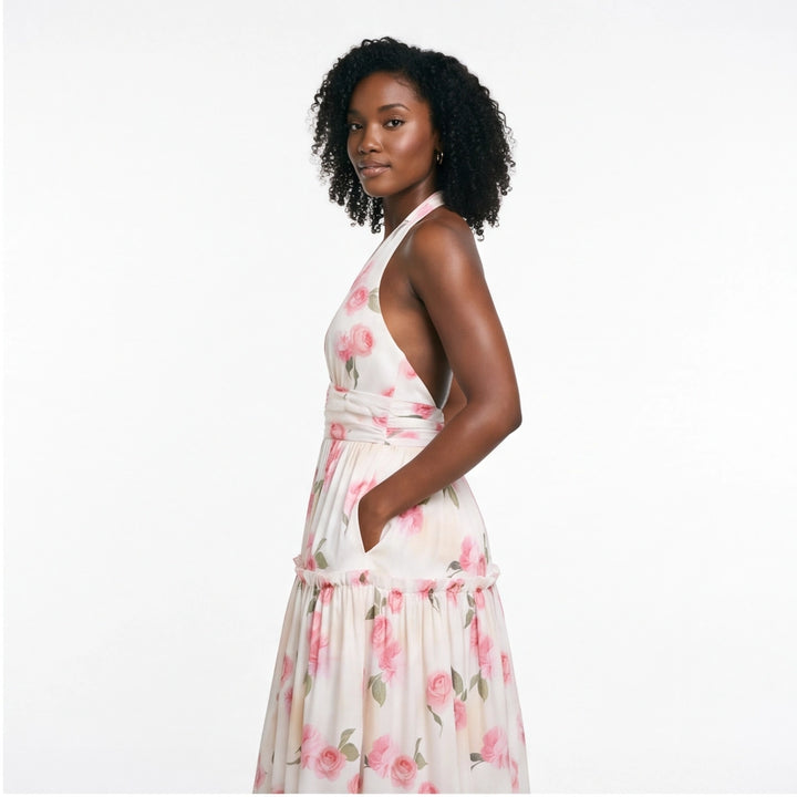 Multi Elena Halter Maxi Dress 4