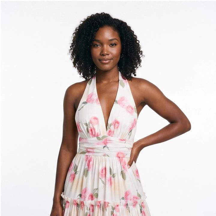 Multi Elena Halter Maxi Dress 2
