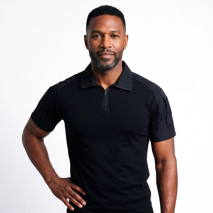 Black Mason Cotton Blend Quarter-Zip 1