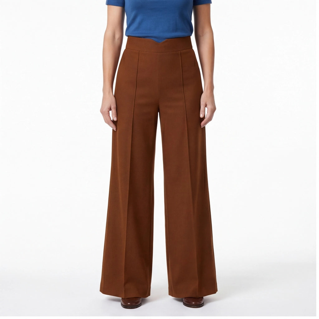 Brown Avery High-Waist Wide Trousers 2