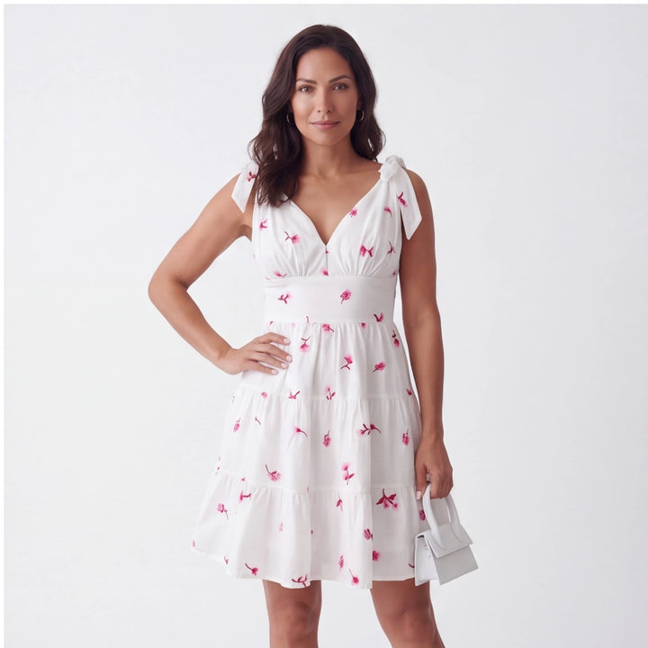 Red Floral Maya V-Neck Mini Dress 2