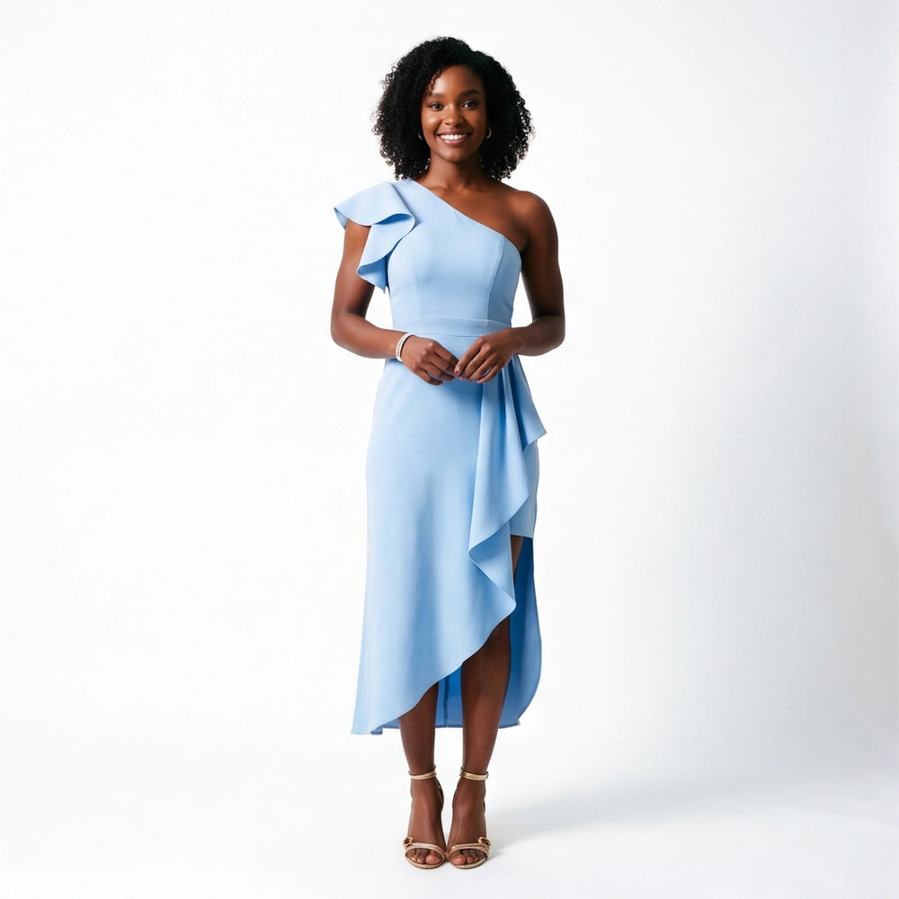 Blue Elara Ruffle Maxi Dress 3