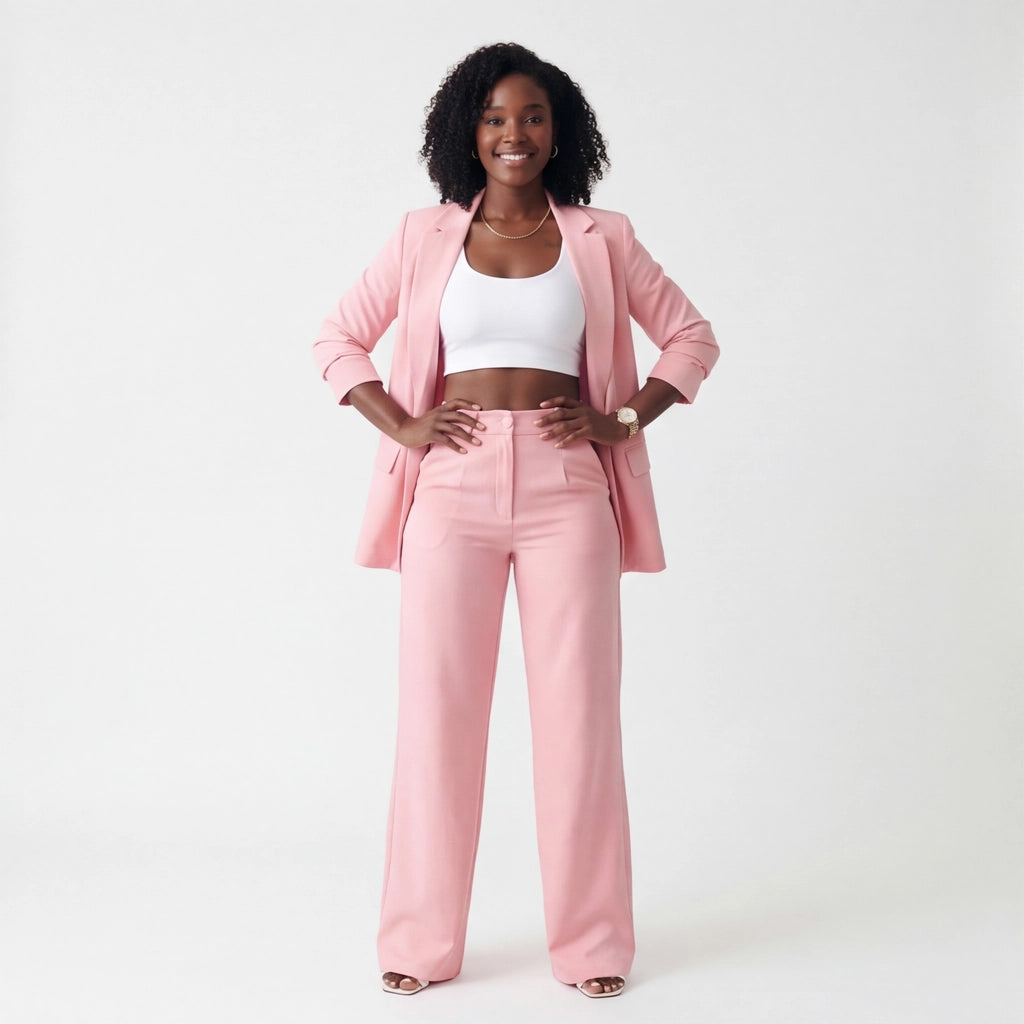 Pink Elara Vance Trouser Set 1