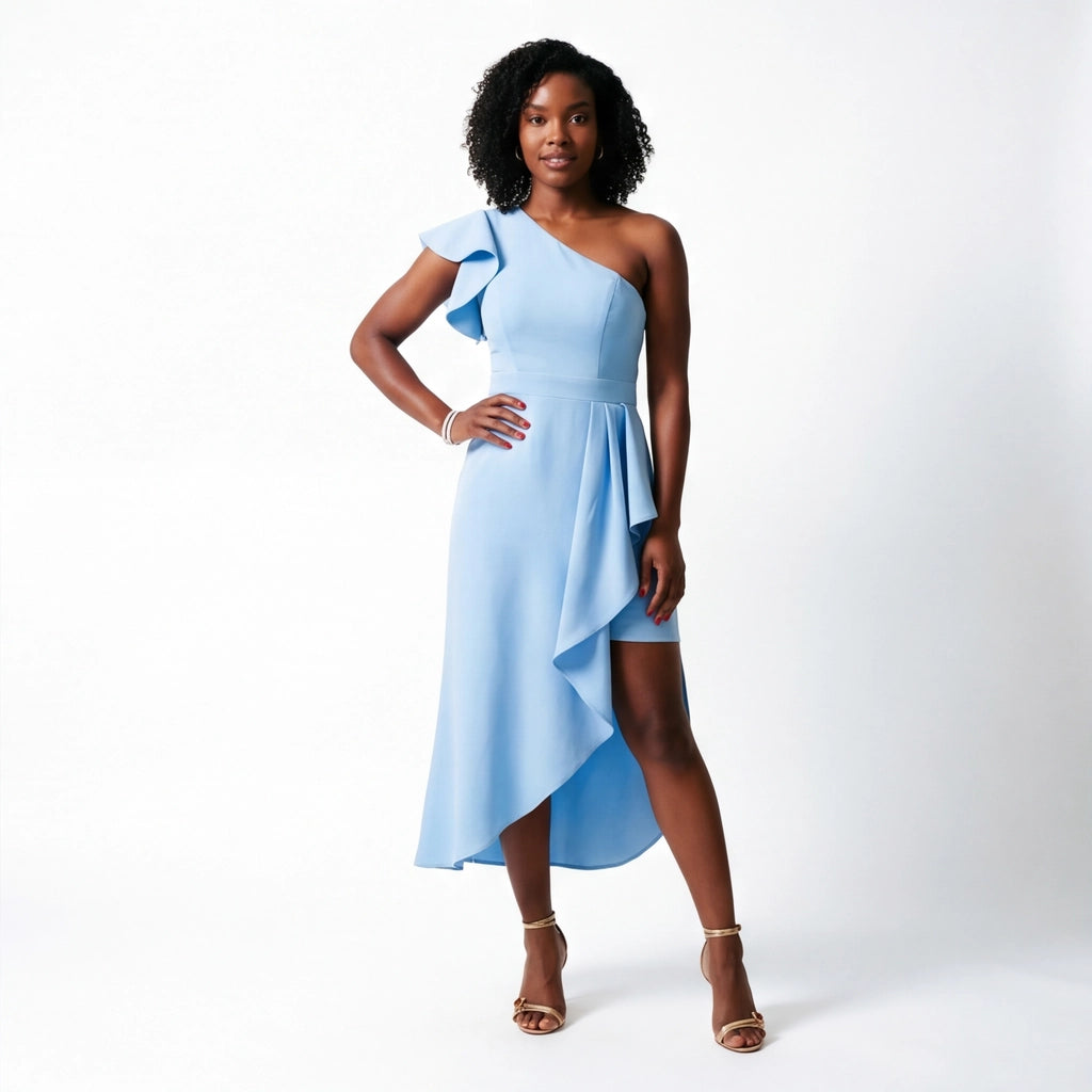 Blue Elara Ruffle Maxi Dress 2