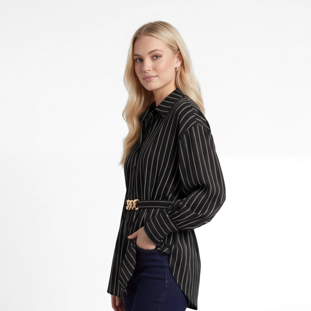 Sloane Belted Lantern Shirt
