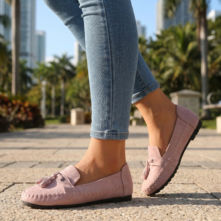 Pink Aria Tassel Loafers 1