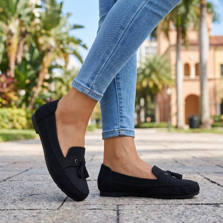 Black Aria Tassel Loafers 1