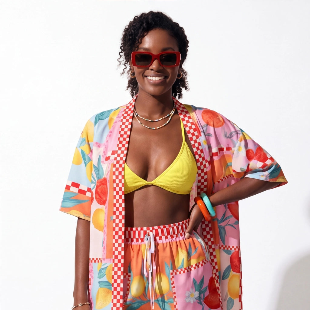 Orange Red Kellan Kimono Set 1