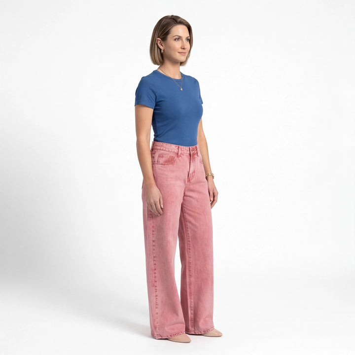 Pink Sloane Cotton Straight Jeans 3