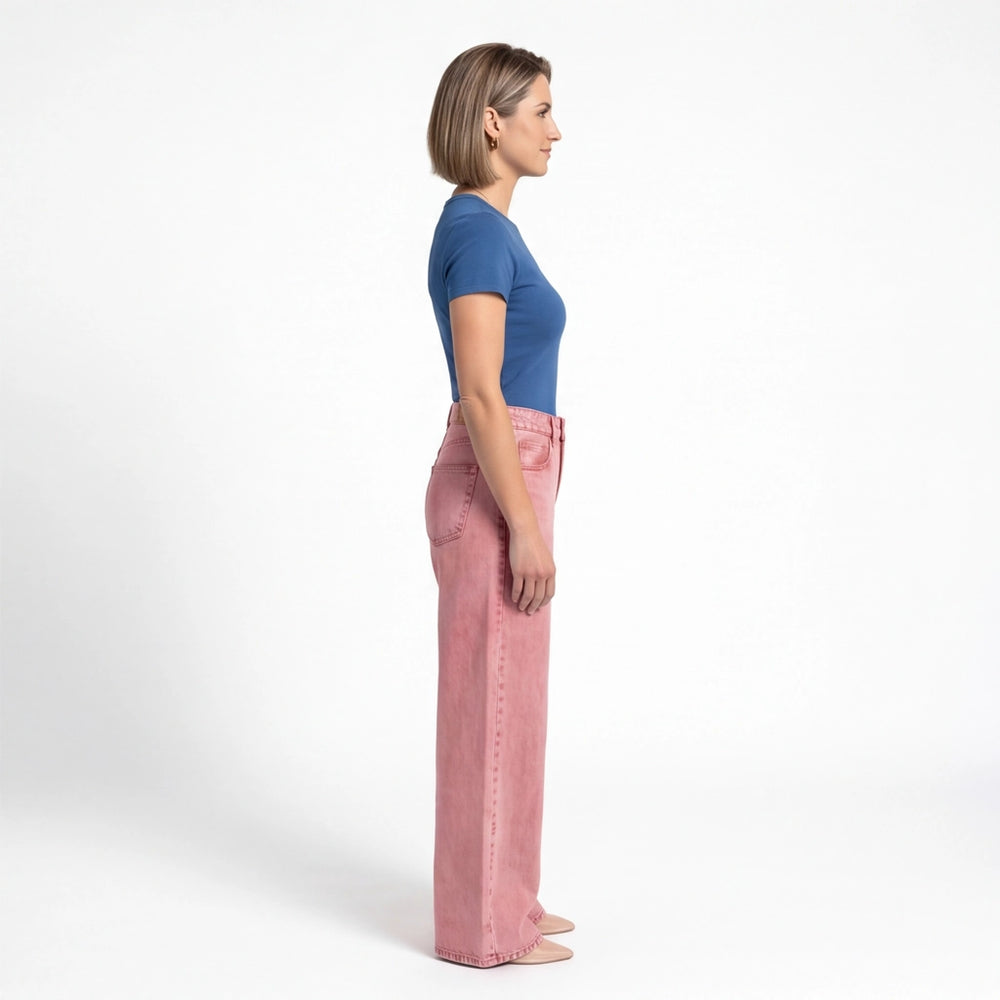 Pink Sloane Cotton Straight Jeans 5