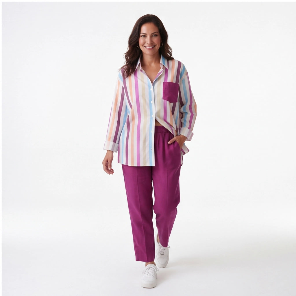 Rose Aria Stripe Two-Piece Set 2