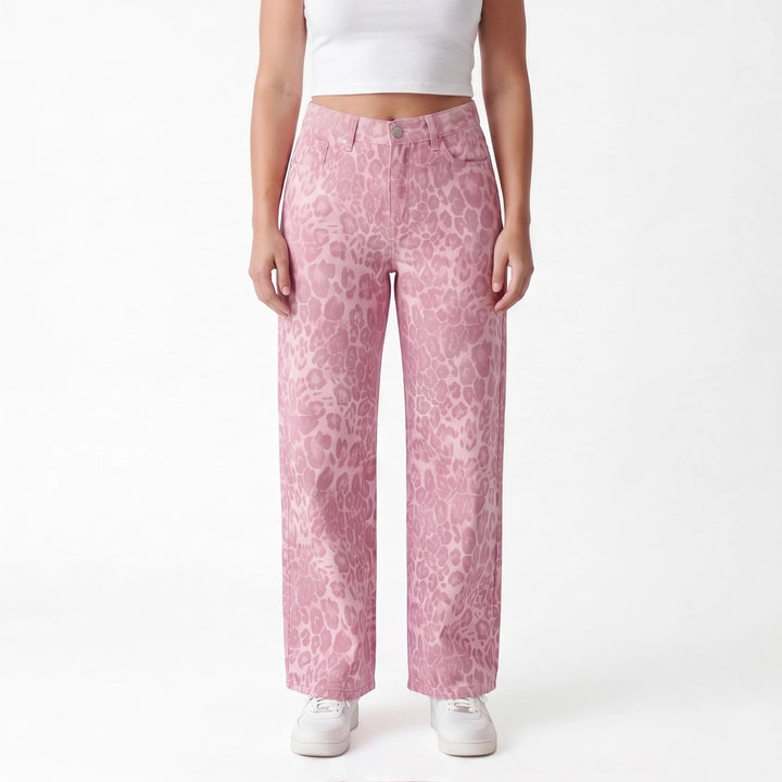 Sasha Pink Leopard Jeans