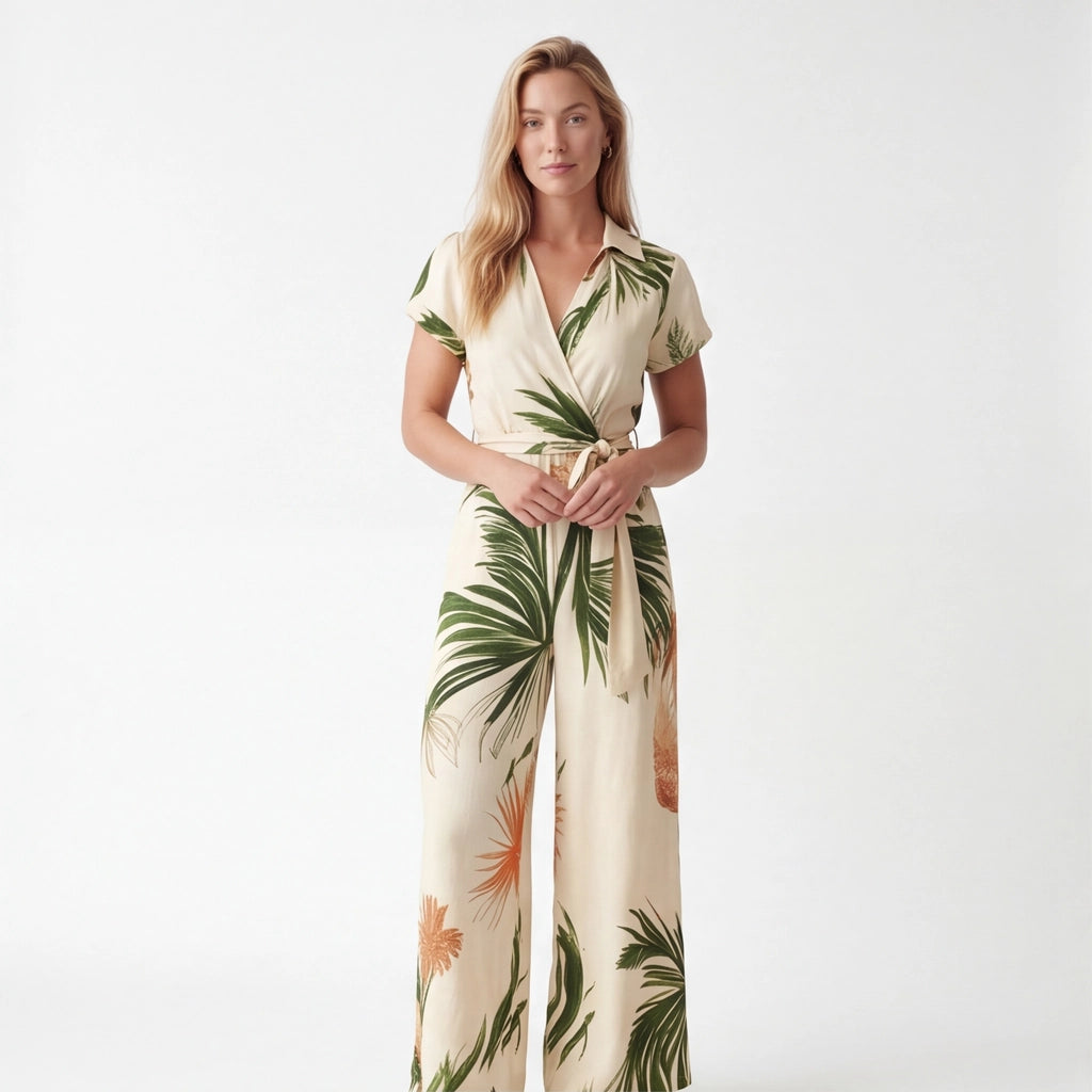 Apricot Elena Palm Print Maxi 1