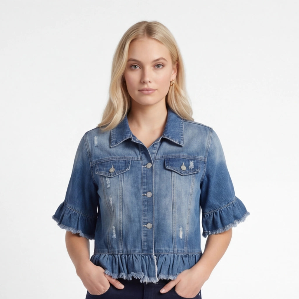 Sloane Cotton Denim Top