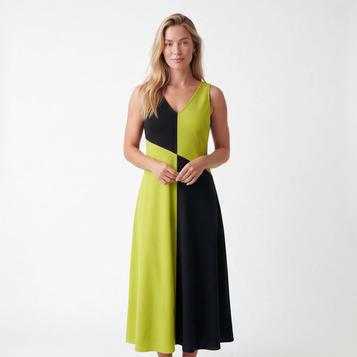 Lime Green Aria Vance Colorblock Dress 2