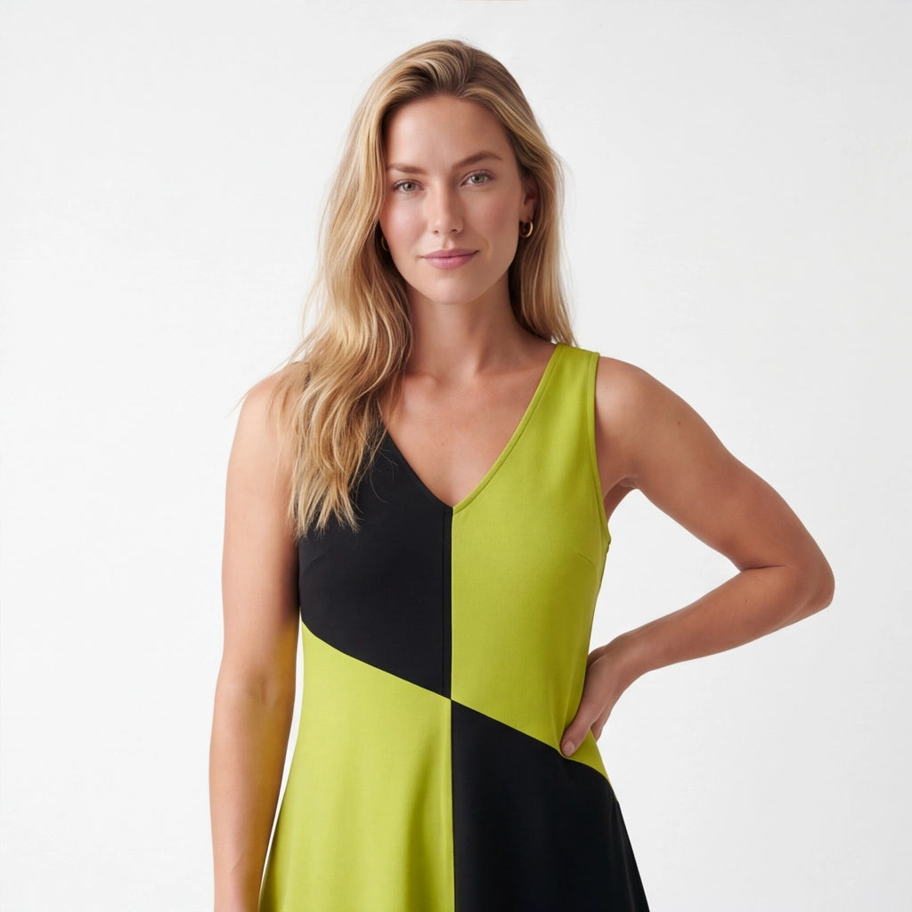 Lime Green Aria Vance Colorblock Dress 3
