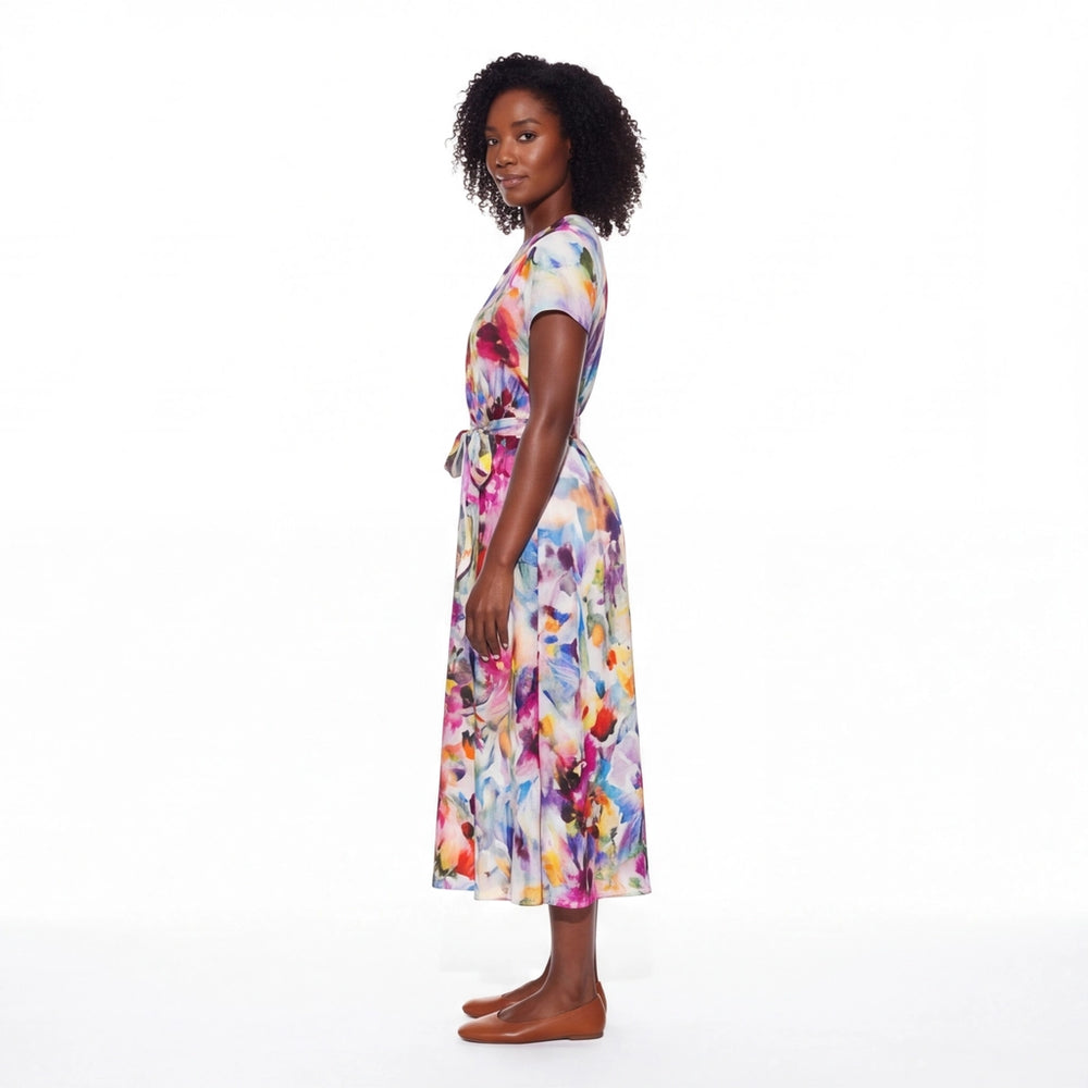 Multi Aria Floral Tie-Waist Dress 3
