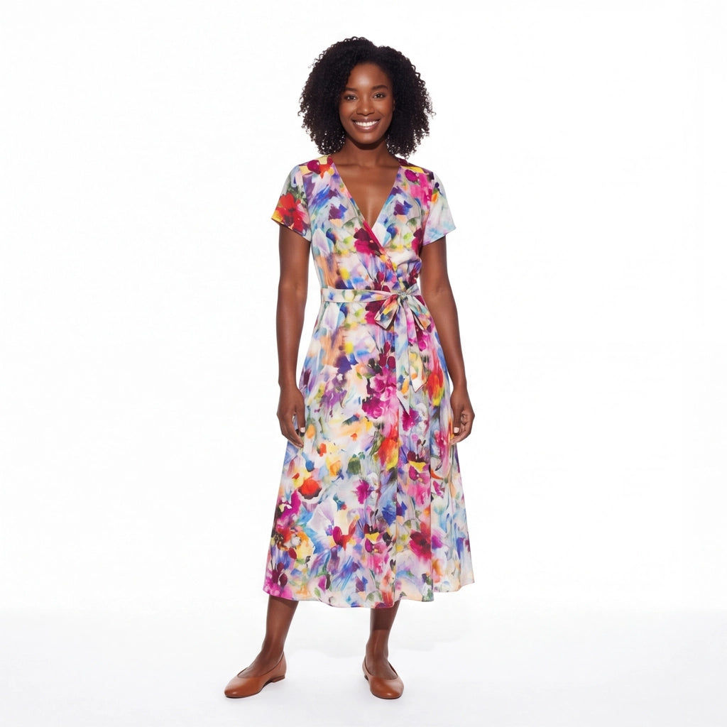 Multi Aria Floral Tie-Waist Dress 2