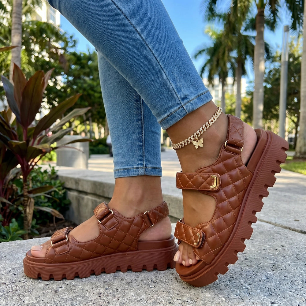 Dark Brown Sloane Platform Sport Sandals 1