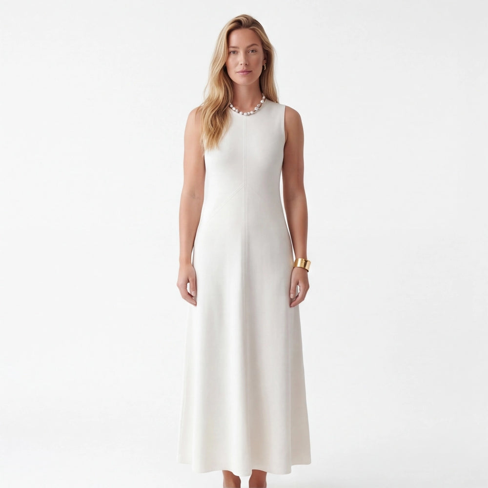 White Julianna Waisted Maxi Dress 5