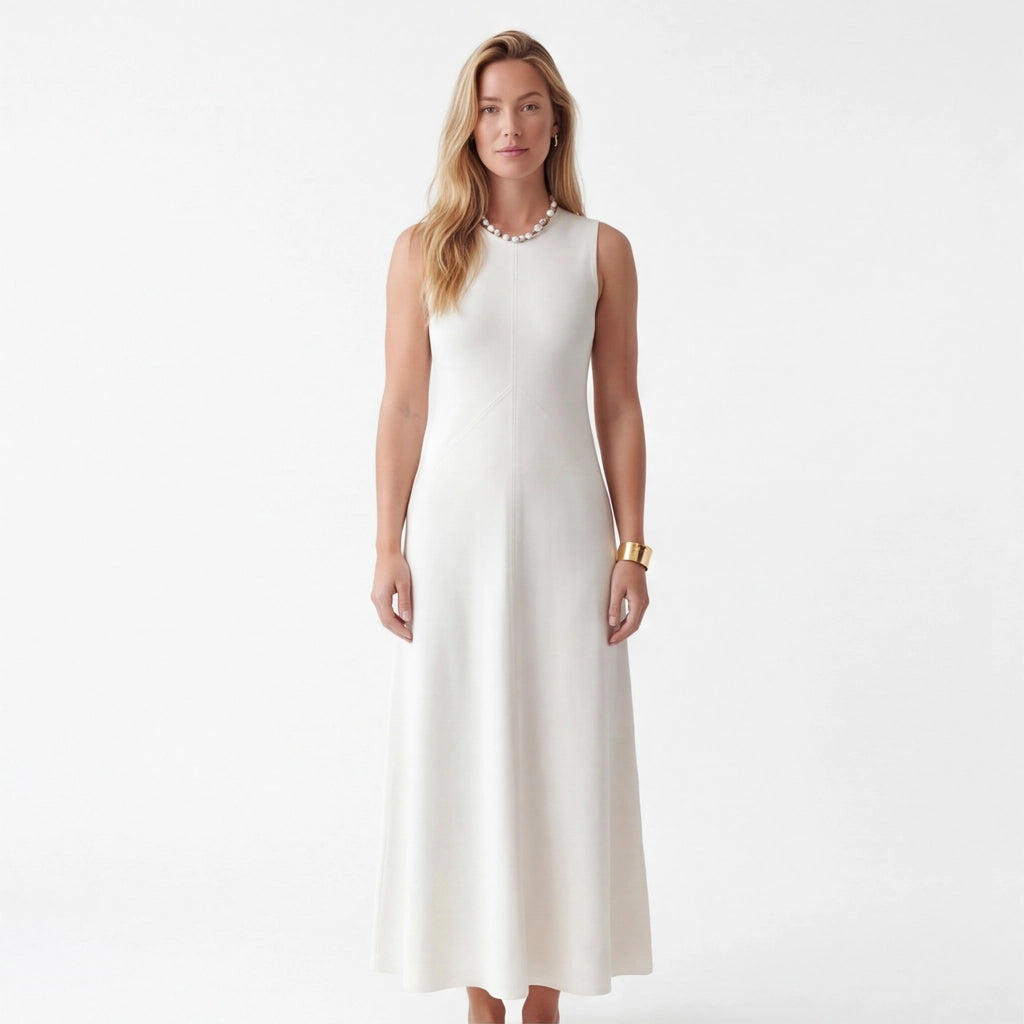 White Julianna Waisted Maxi Dress 5