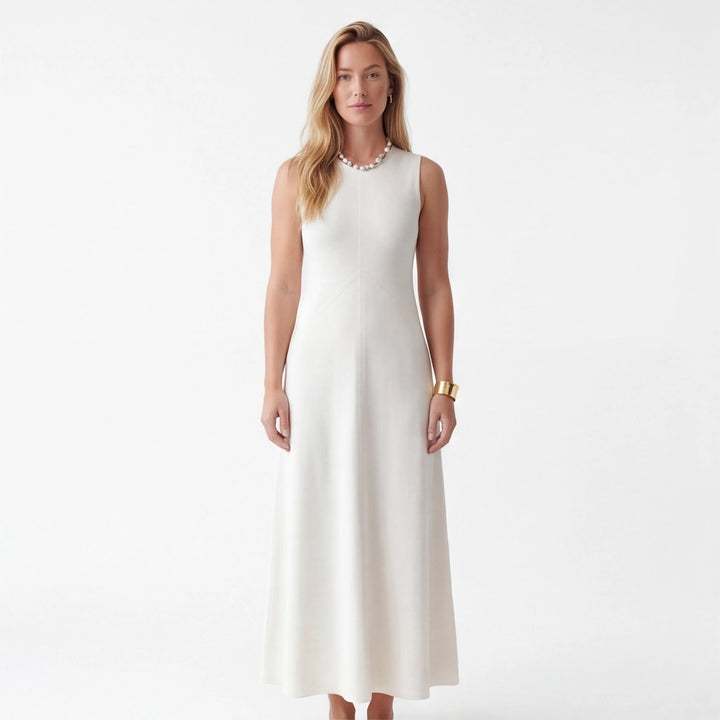White Julianna Waisted Maxi Dress 5