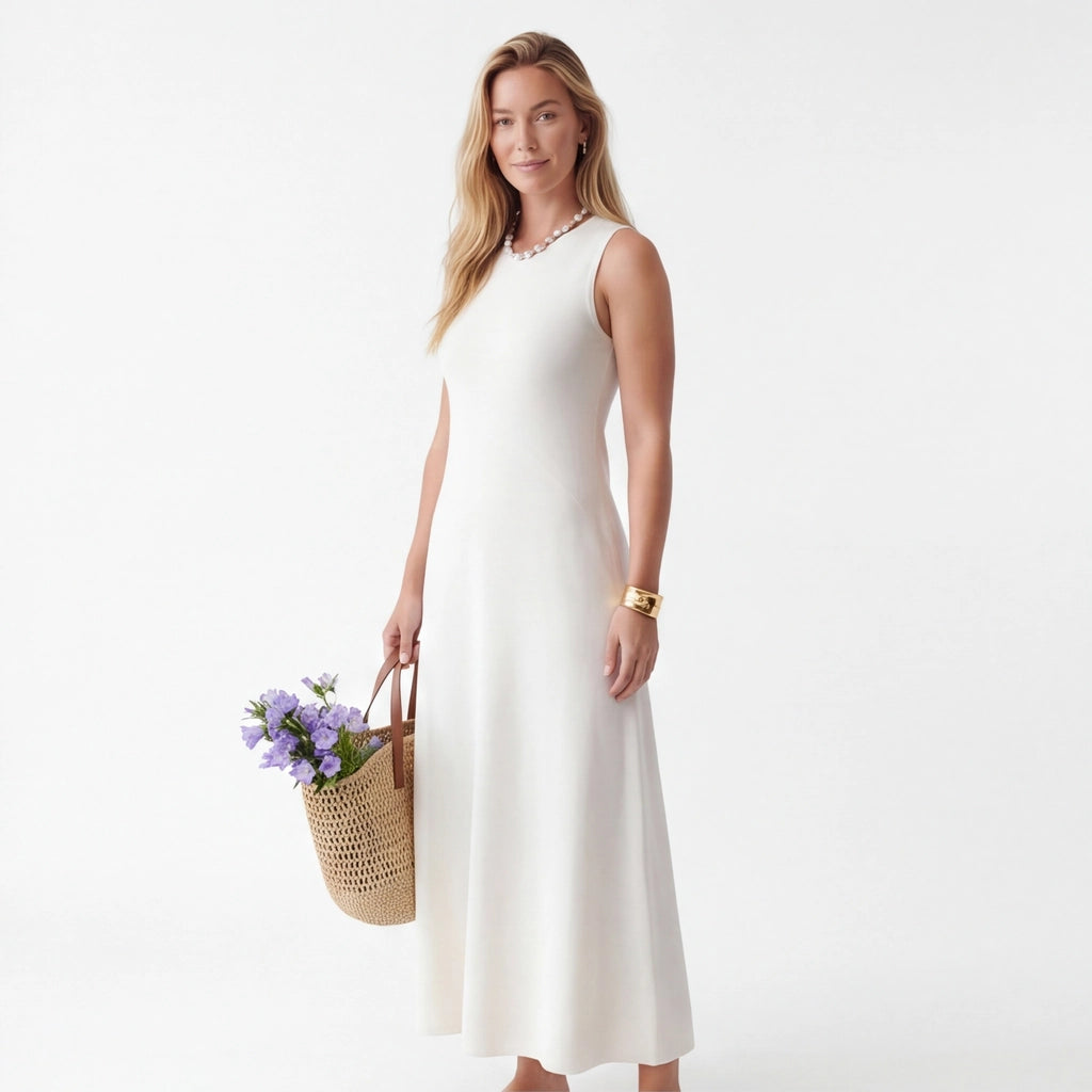 White Julianna Waisted Maxi Dress 4