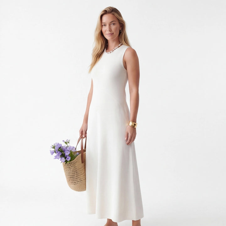White Julianna Waisted Maxi Dress 4