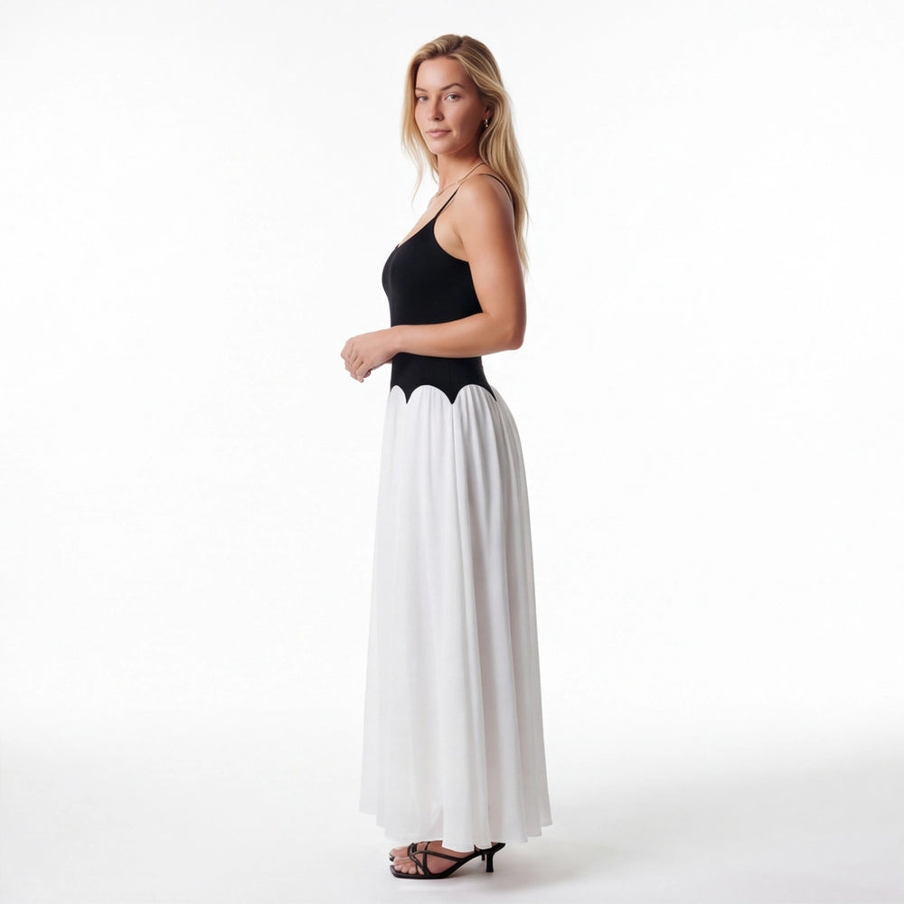 Black and White Sienna Blake Strapless Maxi 4