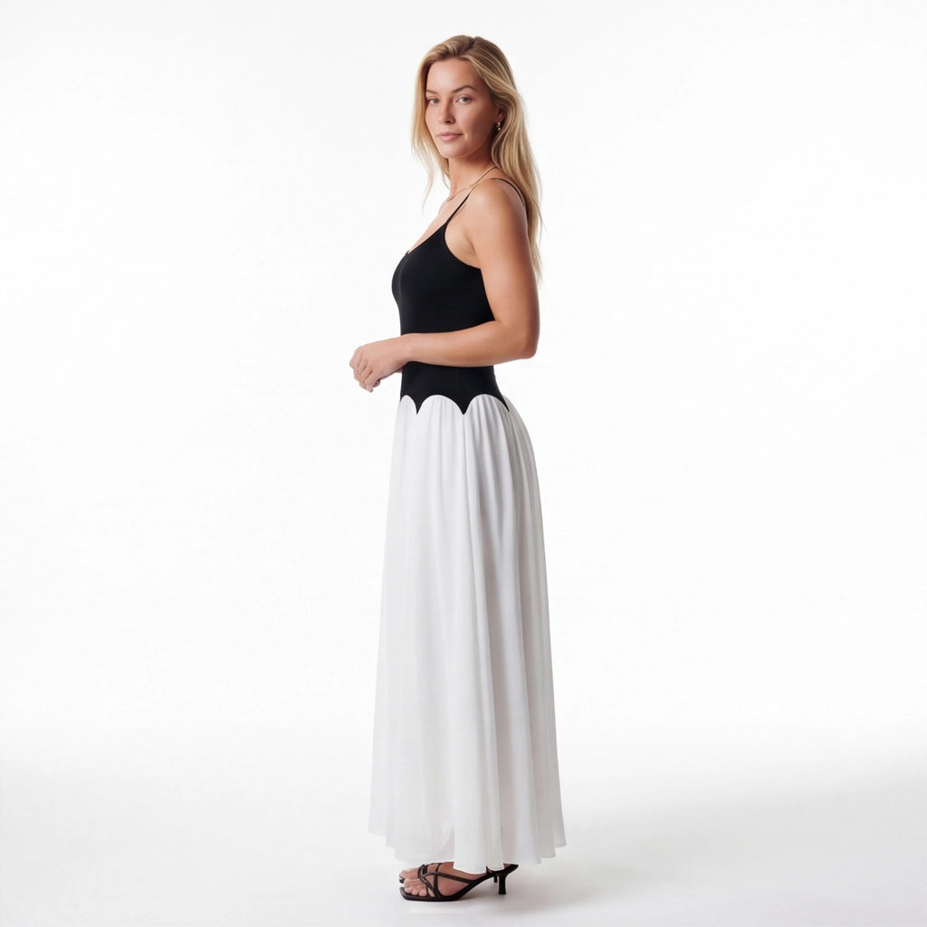 Black and White Sienna Blake Strapless Maxi 4